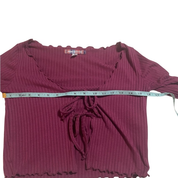 Urban Outfitters Ribbed Tie Front Long Sleeve Top women Size XS - Picture 4 of 5